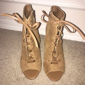 Sam Edelman suede open-toe booties